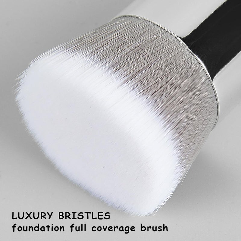 DIFFUNY Large Makeup Brushes Double Ended Foundation Brush & Concealer Brush, Flat Top Kabuki Foundation Brush for Liquid, Cream, Blending, Buffing, Concealer, Dual Sided Make Up Brushes - Image 3